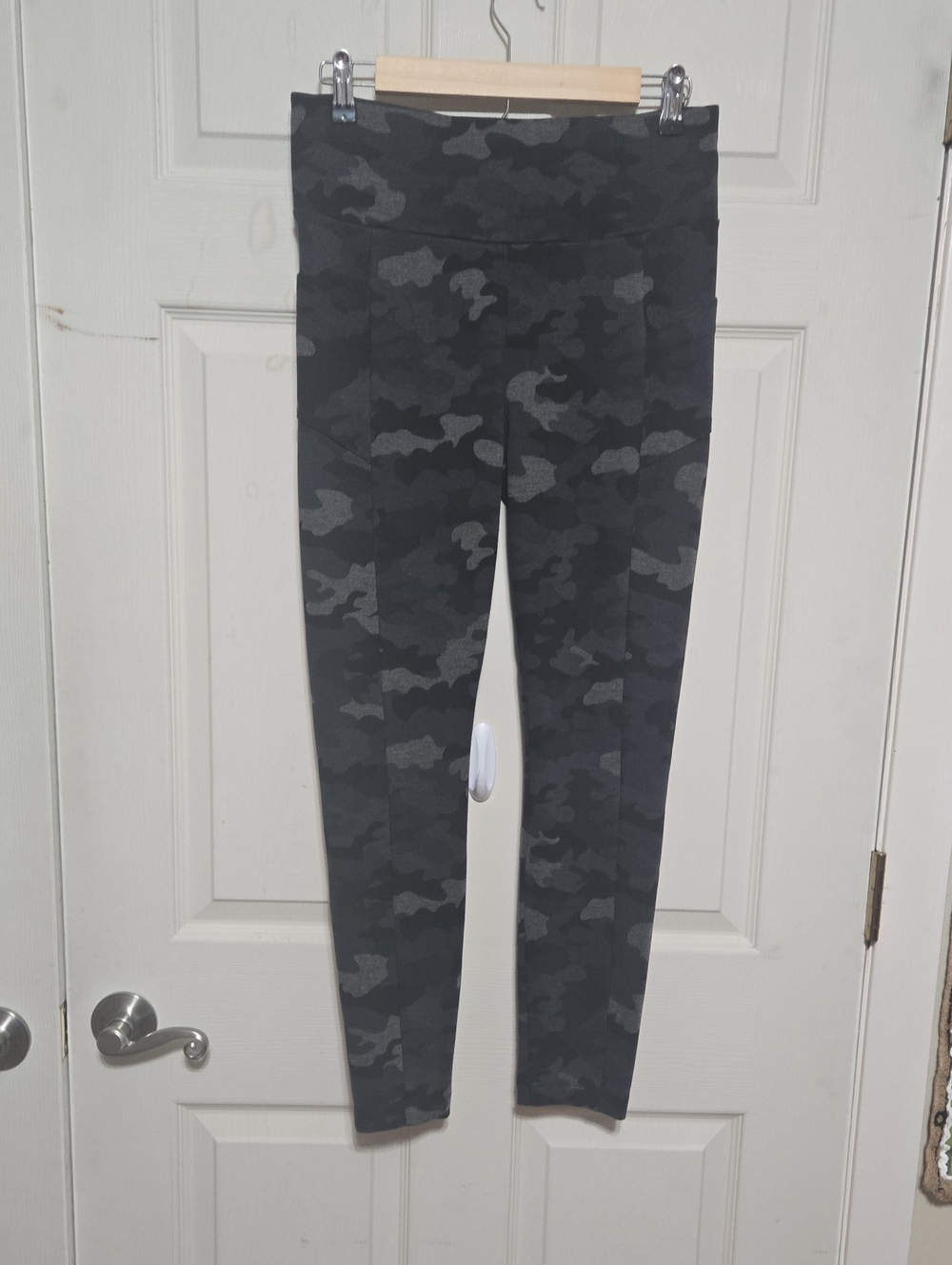 CAbi Black and Gray Camo High-Rise Leggings